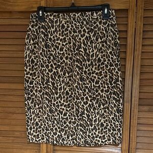 J. Crew Animal Print Pencil Skirt